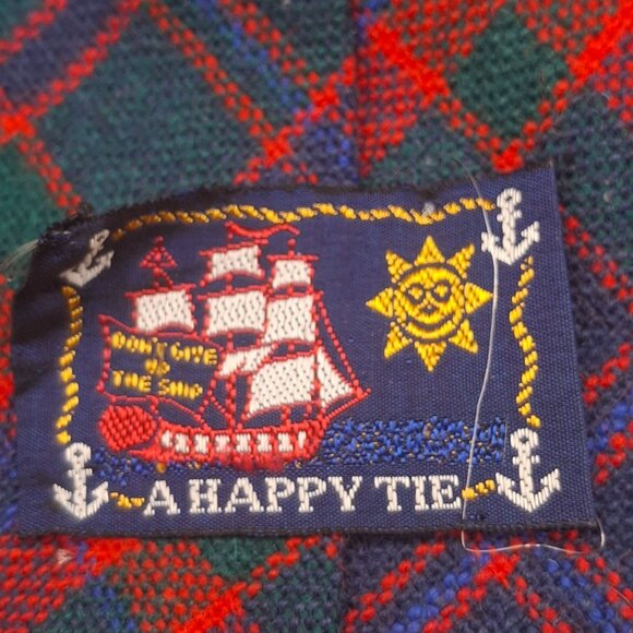 Vintage Clan Tartan Tie Wool & Nylon Mix Happy Tie - Picture 3 of 5